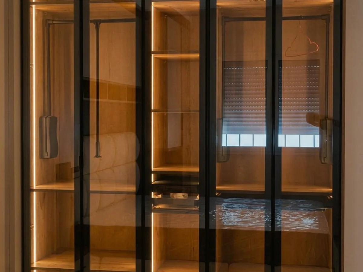 Dressing vitré fumé, éclairage LED
